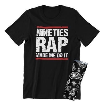 90's Rap T-Shirt or Tumbler - Stylish Black Vintage Hip-Hop Tee
