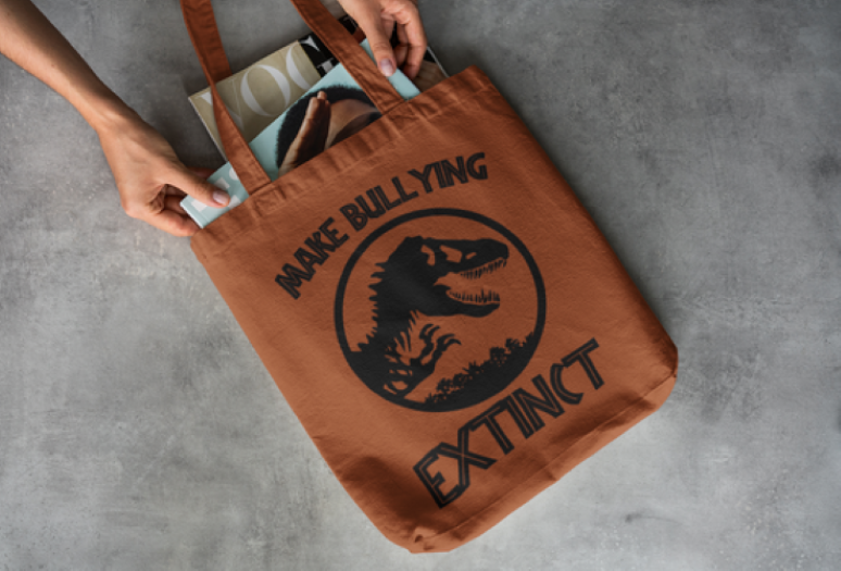 Make Bullying Extinct Canvas School or Shopping Bag