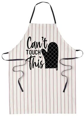 Funny Kitchen Apron with Unique Design, Striped Pattern, Black and White