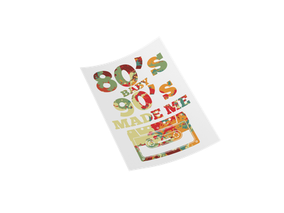 80's 90's Retro Iron-On Transfer - Vintage Cassette Design Multicolor Graphic Transfer