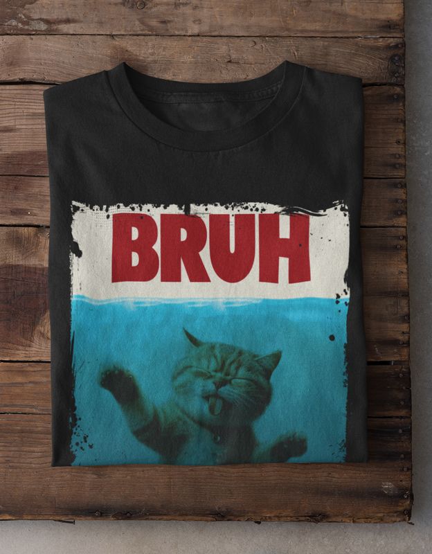 Bruh Funny Cat Meme DTF Decal - 11” Unique Design for Cat Lovers