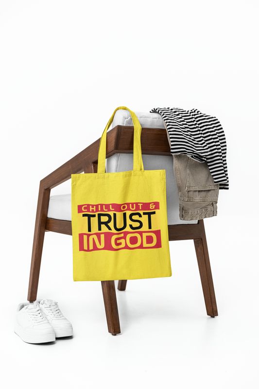 Chill Out Yellow Canvas Tote Bag - 15"x16" Stylish and Durable