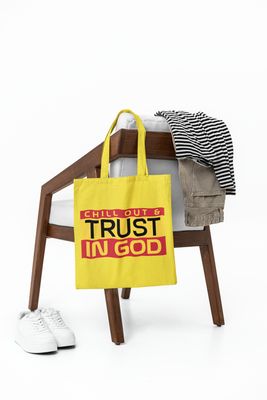 Chill Out Yellow Canvas Tote Bag - 15"x16" Stylish and Durable