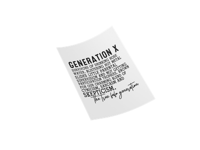 Gen X DTF Fabric Transfer - Front and Back Design