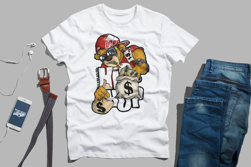 HUSTLE Teddy Graphic Tee for Adults