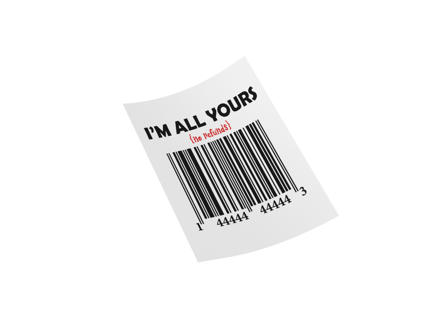 Love Barcode: I'm All Yours 11" Decal