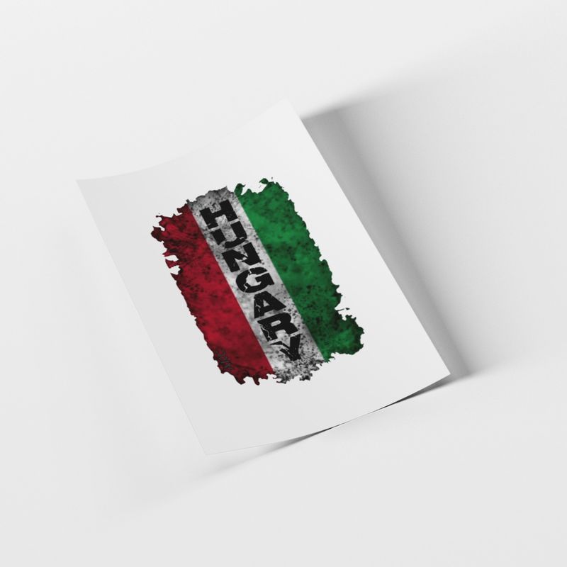 Hungarian Custom Design Decal, Flag Design DTF Transfer Print