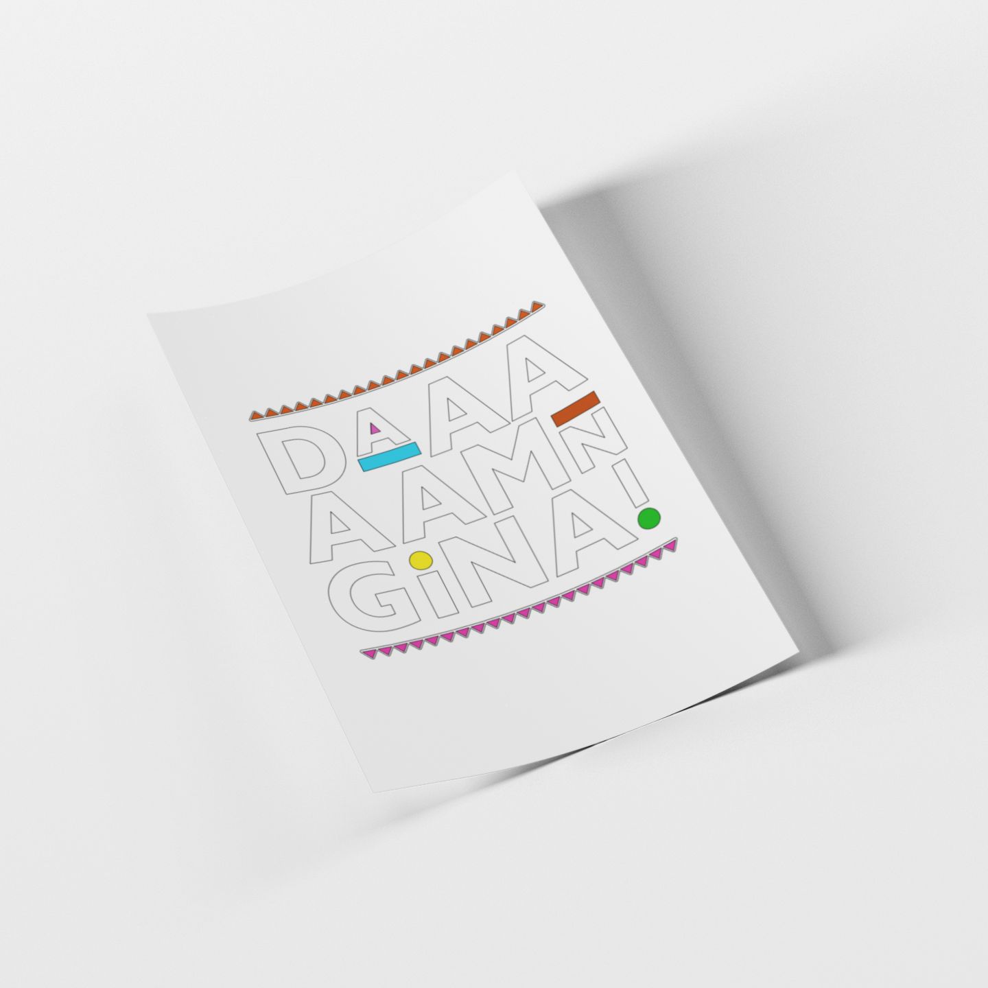 Daaamn Gina Retro design DTF Transfer Iron on Decal