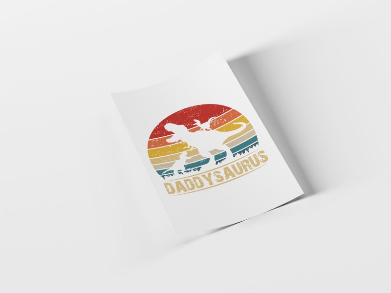 Daddysaurus DTF Transfer Iron on Decal