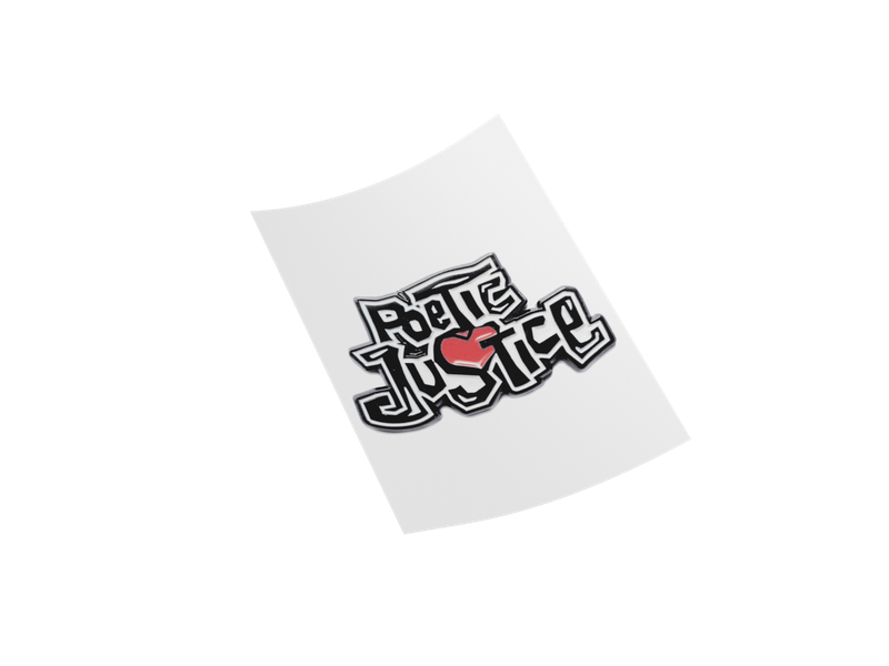 Poetic Justice Retro Style DTF Transfer Iron on Decal