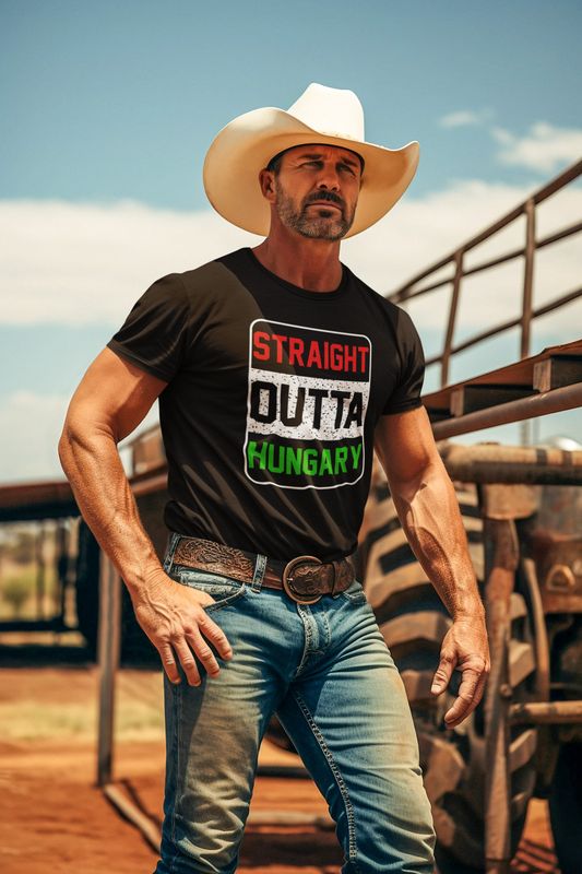 Straight Outta Hungary Fun Design DTF Transfer Iron on Decal
