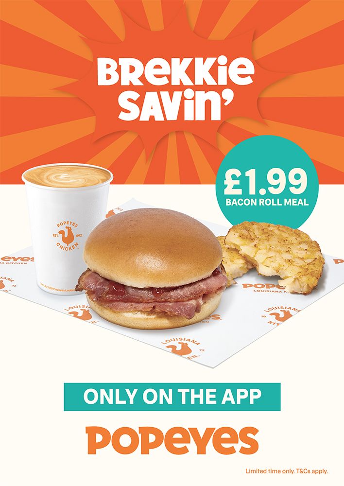 Bacon Roll Meal A Board A0 Poster