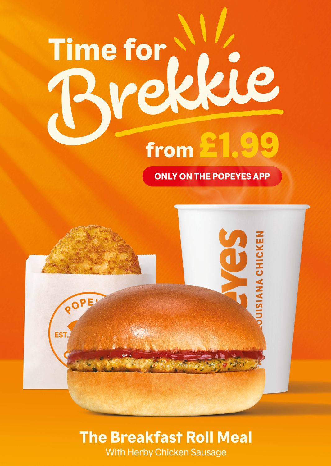 Breakfast Roll Meal With Herby Chicken Sausage A Board A0 Poster