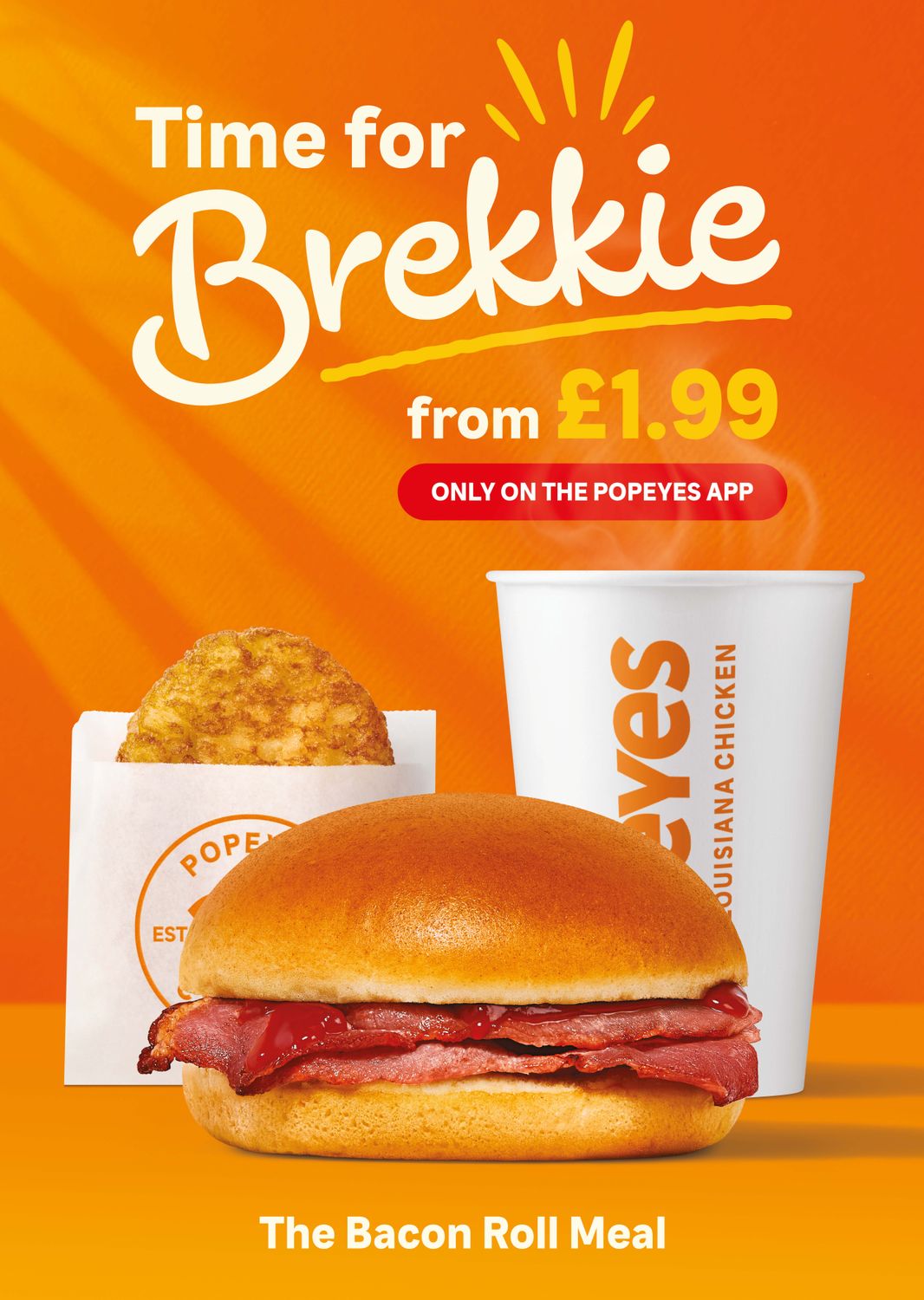 Bacon Roll Meal A Board A0 Poster