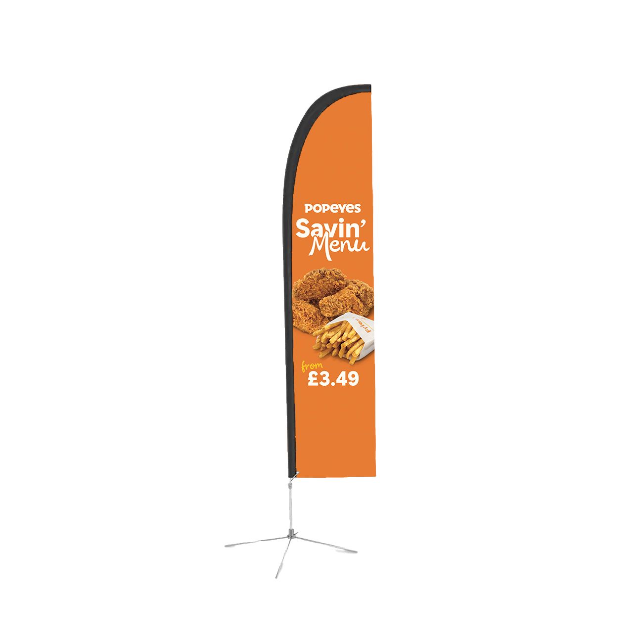 Feather Flag 2.8m Premium Savin Menu - Fries &amp; Wings