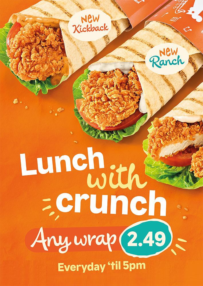 Lunch With Crunch Wrap A-Board Poster A0