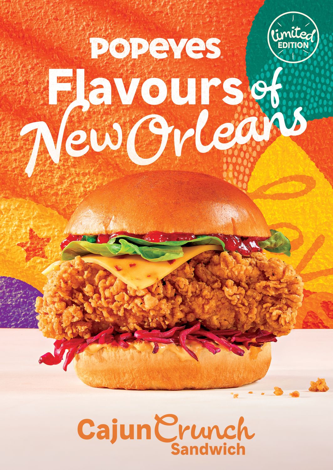 Cajun Crunch Sandwich A-Board Poster A0