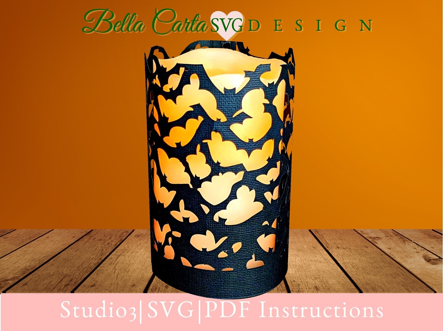 Craft our spooky Halloween Bats paper lantern with this 3D SVG template. With your cutting machine, you can easily create a spooky lantern with bats swarming on a Fall evening.