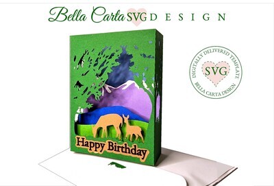 You can use the Deer in Forest Shadowbox 3D Card SVG to make your own card for any occasion. 