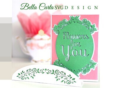 Craft a pop-up bouquet of flowers using this 3D SVG card template and a Cricut, Silhouette, or other cutting machine. This 3D paper project makes a pop-up featuring three layers of flowers in a stunning flower bouquet. It is perfect for a birthday, graduation, wedding, engagement, or Mother's Day. The front of the card says Flowers for You and the template comes with the messages "Happy Birthday", "Happy Mother's Day" and "Congratulations" for the inside. The finished card measures 7 inches tall by 5 inches wide when closed and includes a matching decorated envelope.