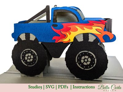 Monster Truck Pop Up Card