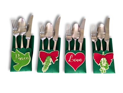 Mistletoe Christmas Flatware Sleeves