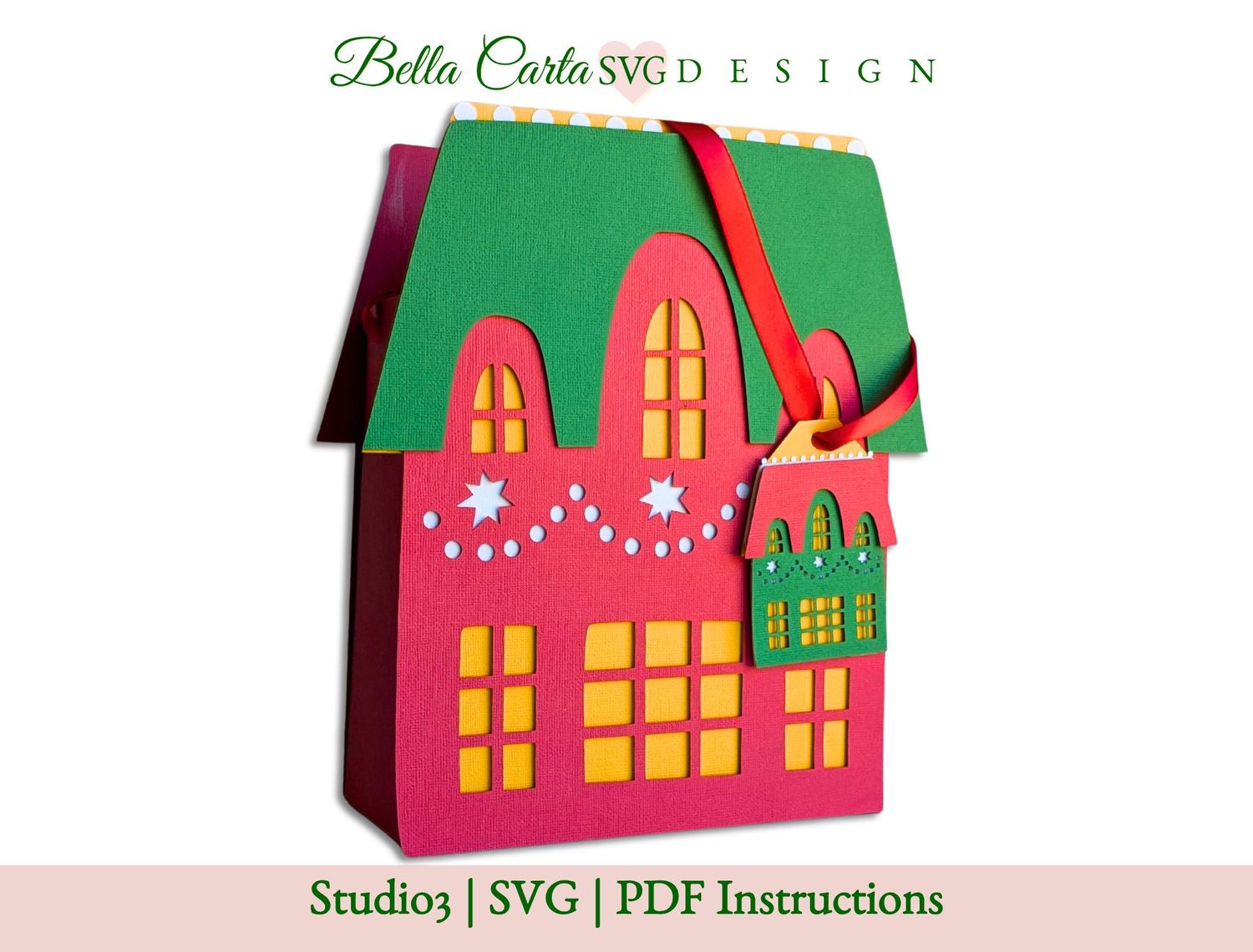 Christmas House Gift Bag and Tag