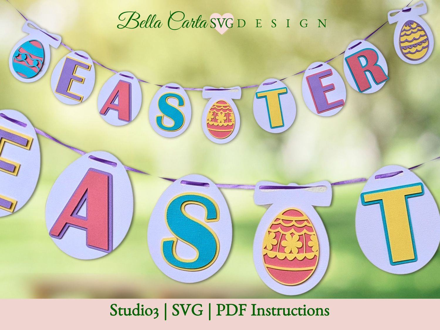 Easter Eggs 3D SVG Banner