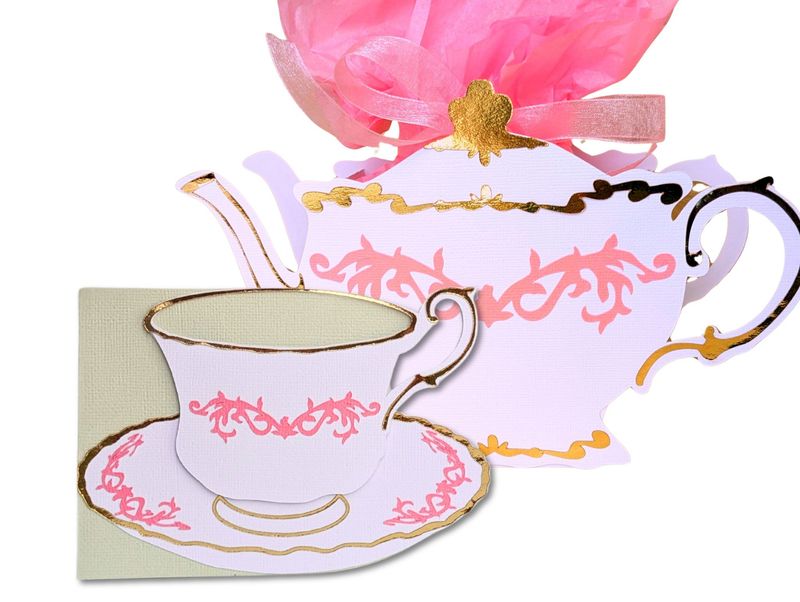 Tea Cup Card and Teapot Gift Box