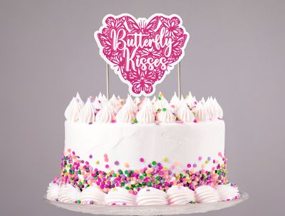 Butterfly Kisses Cake Topper SVG
