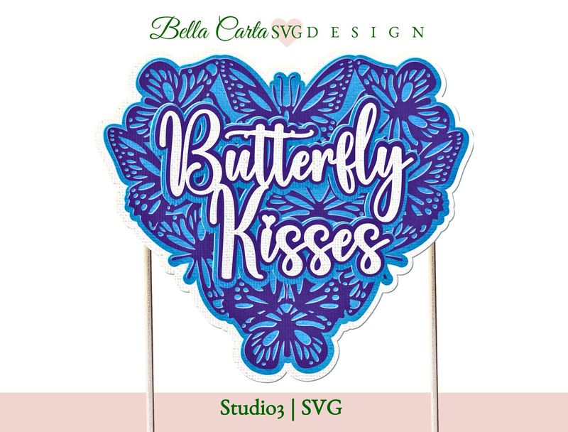 Butterfly Kisses Cake Topper SVG