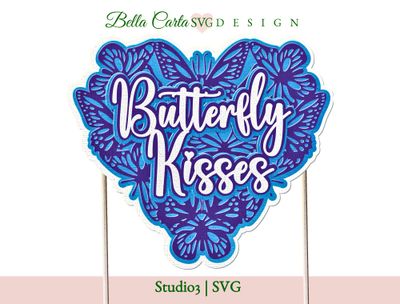 Butterfly Kisses Cake Topper SVG