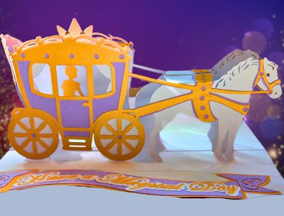 Fairytale Carriage Pop Up Card 3D SVG