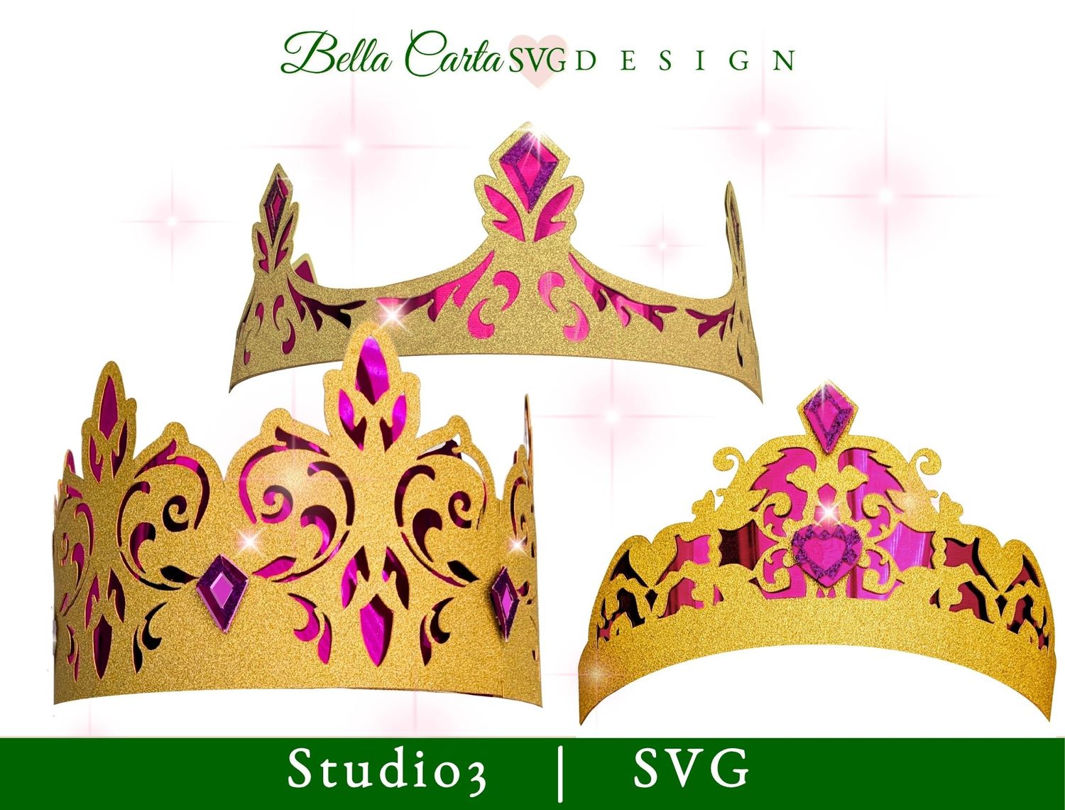 Fairytale Party Crowns, Tiaras | 3D SVG Project