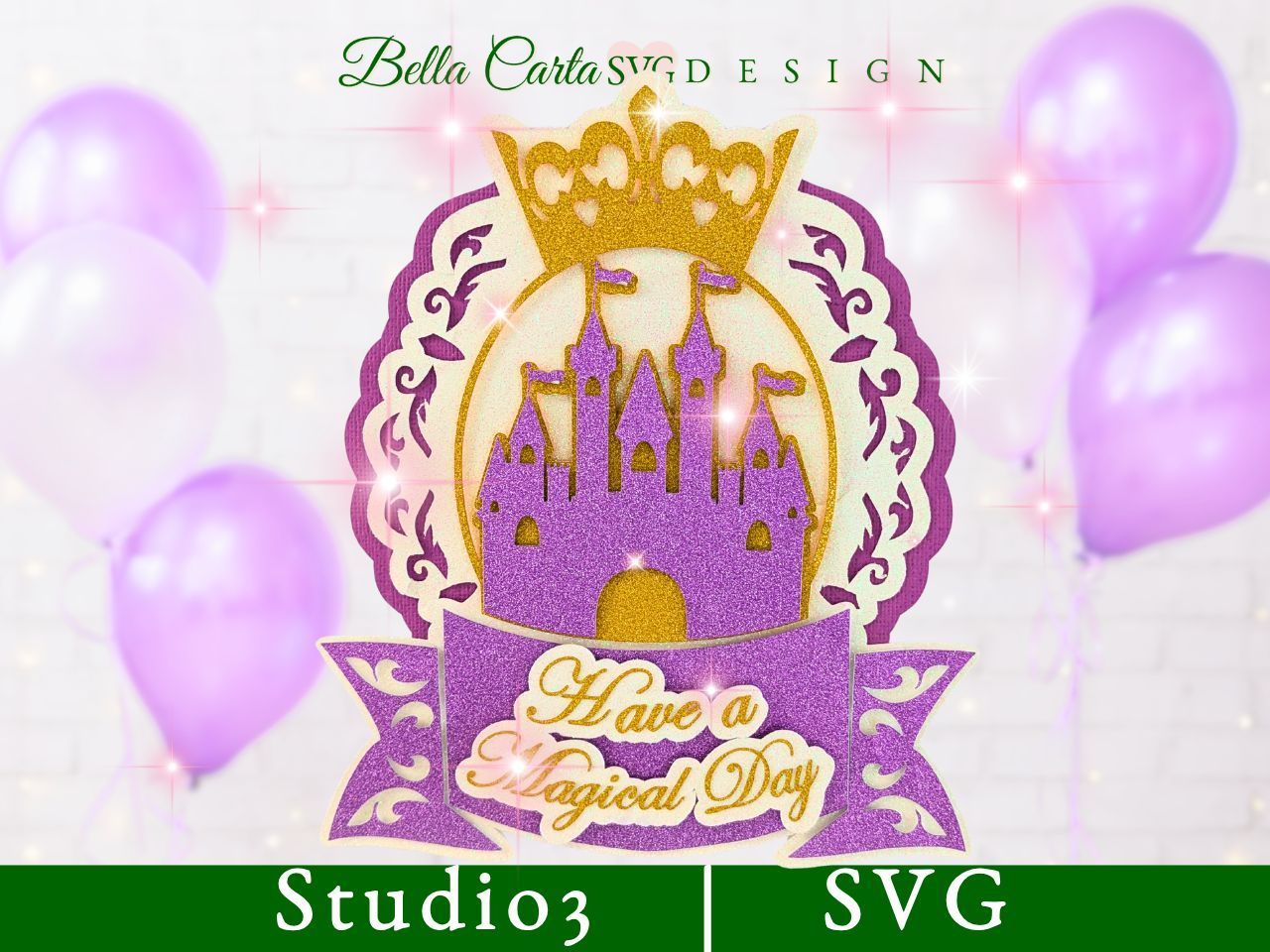 Fairytale Castle Cake Topper Party SVG, PDF