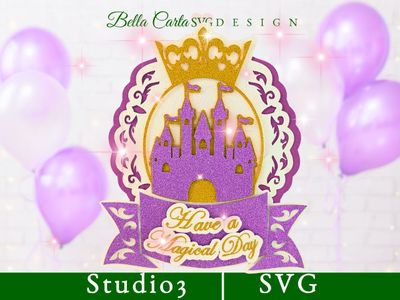 Fairytale Castle Cake Topper Party SVG, PDF
