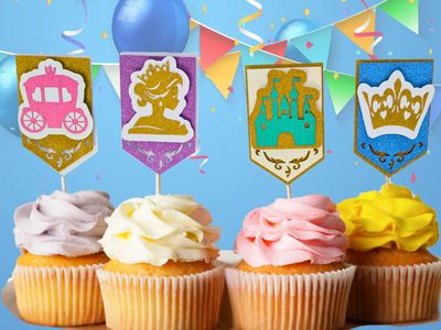 Fairytale Cupcake Decor Layered SVG, PDF