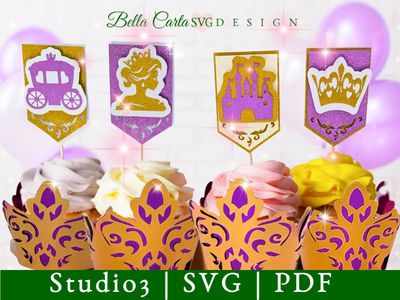 Fairytale Cupcake Decor Layered SVG, PDF