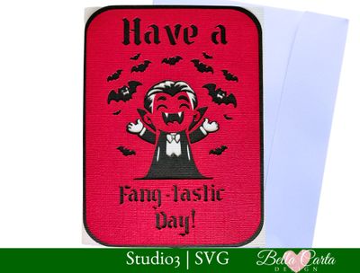 Cute Vampire Card SVG + PDF