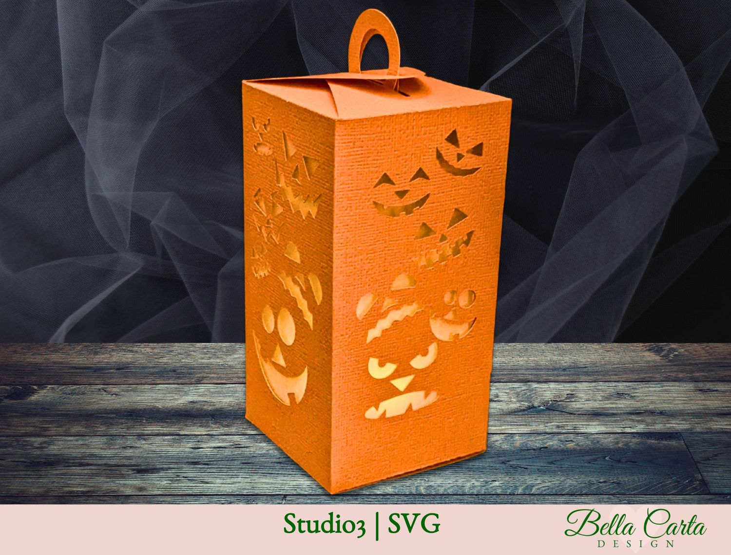 Spooky Ghost Faces Lantern 3D SVG