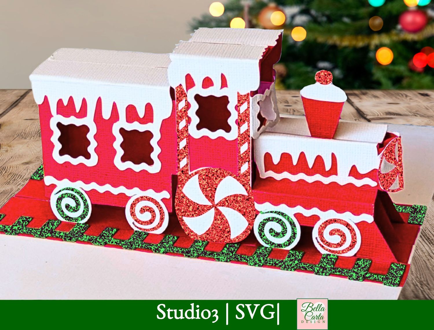 Christmas Train Pop Up Card SVG