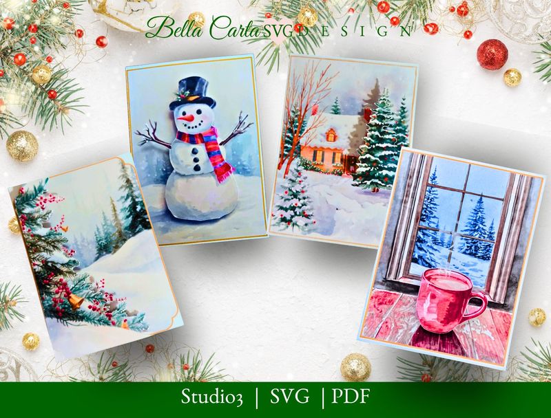 Printable Watercolor Christmas Tags