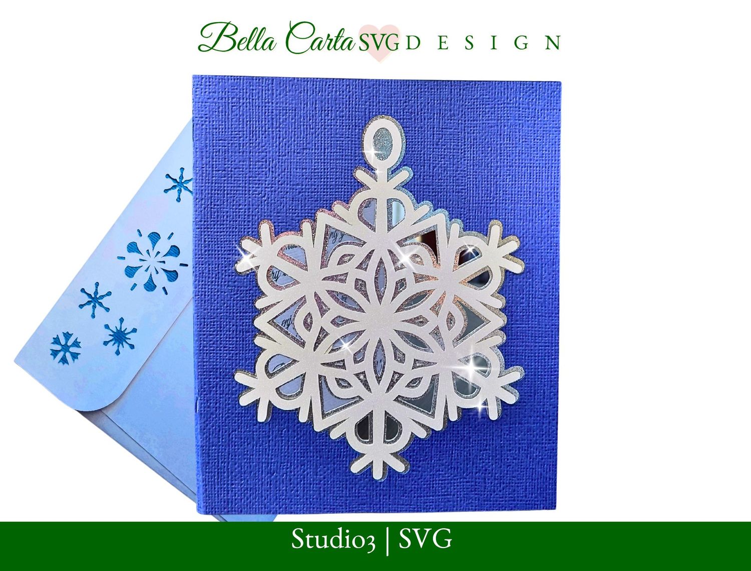 Snowflake Ornament Christmas Card SVG