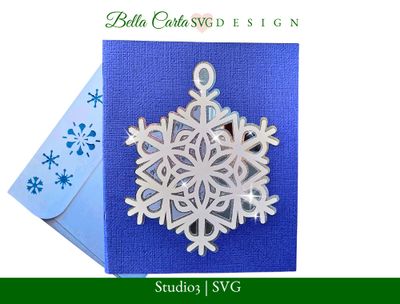 Snowflake Ornament Christmas Card SVG