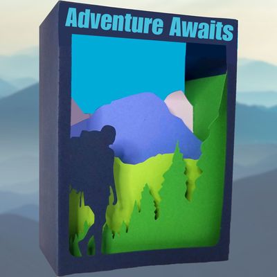 Mountain Hike Shadowbox Card