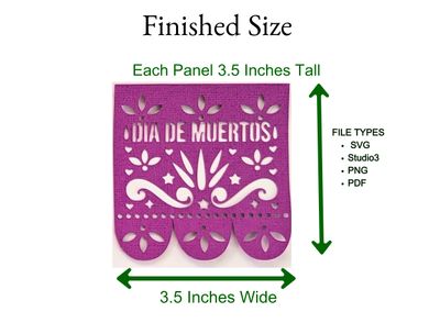 The finished Day of the Dead card measures 5 inches wide by 7 inches tall and comes with a themed A7 envelope.