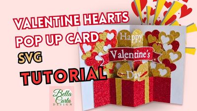 Valentine's Day Hearts Pop Up Card SVG