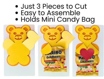 Gummy Bear Hug Valentine Card SVG