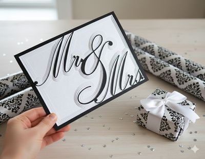 Mr. and Mrs. SVG Wedding Card