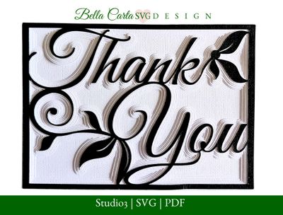 Layered Floral Thank You Card SVG